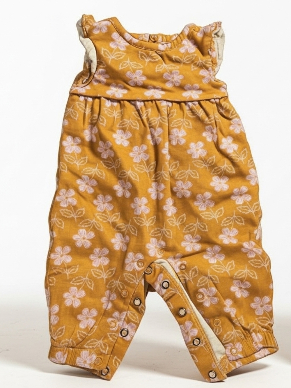 Carter's Mustard Yellow Floral One-Piece Bodysuit